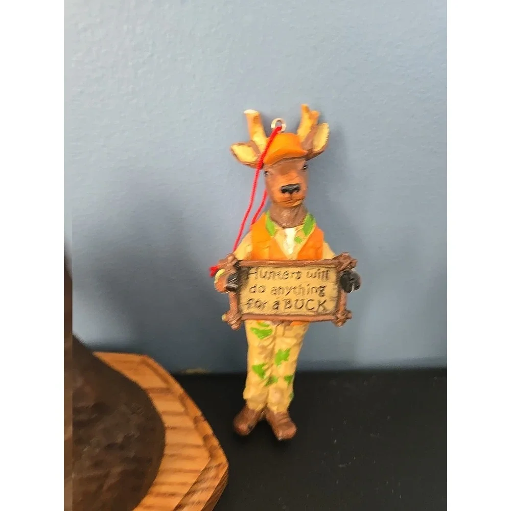Christmas Ornaments‎ Hunter Hunting Deer Gun Rifle Buck Camo Set Of 3
